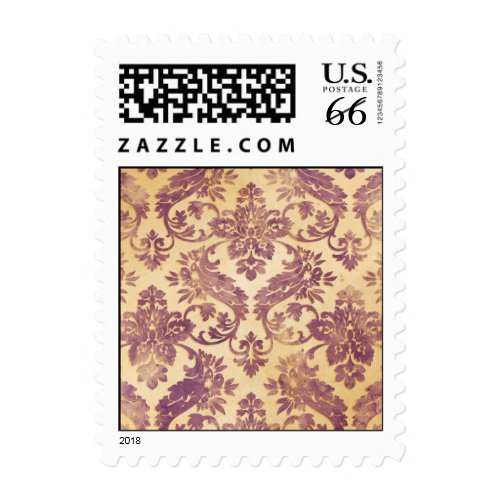 Vintage Lilac Damask Lace Wedding stamp