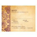Vintage Lilac Damask Lace Wedding RSVP Invites