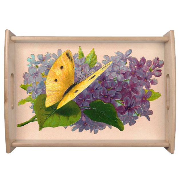 Vintage Lilac's and Moth Service Trays