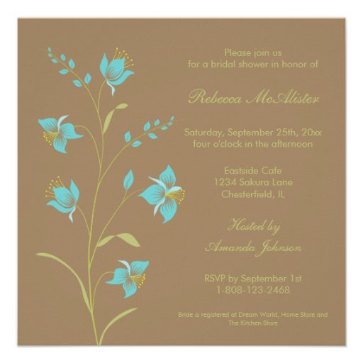 Vintage Lily Bridal Shower Invitation