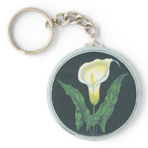 Vintage Lily Flower Key Chain