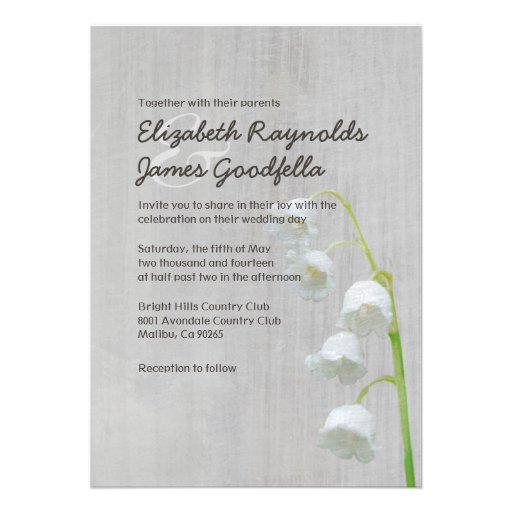 Vintage Lily of the Valley Wedding Invitations