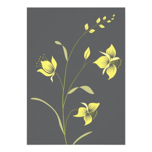 Vintage Lily Wedding Invitation