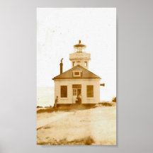Vintage Lime Kiln Lighthouse Print