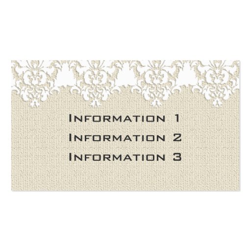 Vintage Linen And Lace Business Cards (back side)