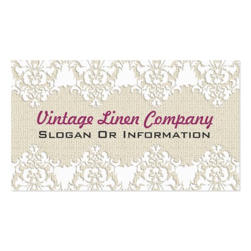 Vintage Linen And Lace Business Cards (front side)
