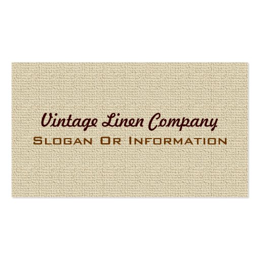 Vintage Linen Background Business Cards (front side)