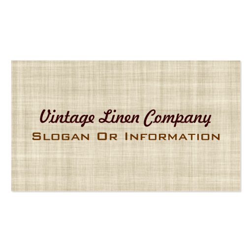 Vintage Linen Business Cards (front side)