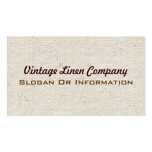 Vintage Linen Fabric Business Cards (front side)