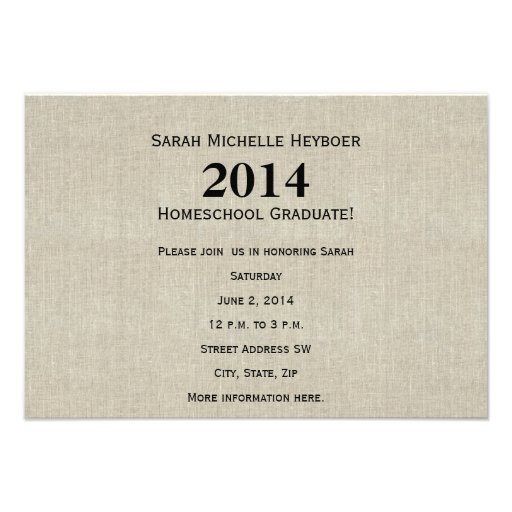 Vintage Linen Graduation Photo Announcement
