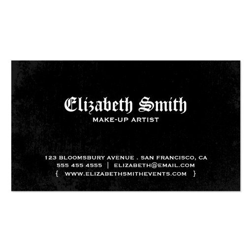 Vintage Lines Business Card  Black (back side)