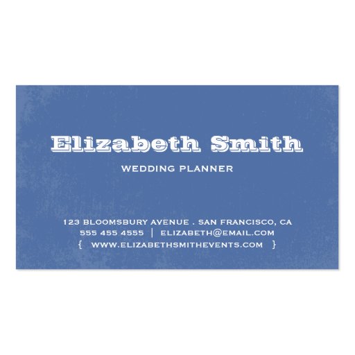 Vintage Lines Business Card Blue (back side)