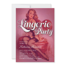 Vintage Lingerie Shower Party Invitations