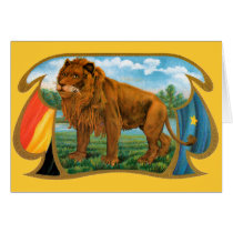 Vintage Lion Cigar Label Card
