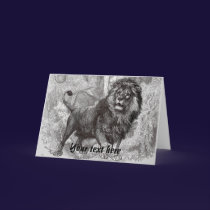 Vintage Lion Greeting Card cards