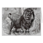 Vintage Lion Greeting Card