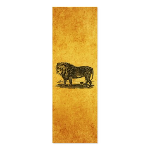Vintage Lion Illustration - 1800's African Animal Business Card Template (front side)