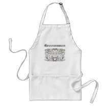 Vintage Lion Rampant White With Gold Crowns,Tongue aprons