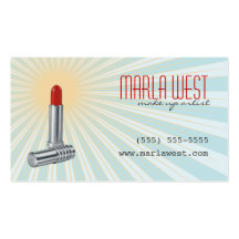 Vintage Lipstick Retro Makeup Artist Business Card