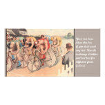 Vintage Litho Drawing Bicycle Race Personalized Photo Card