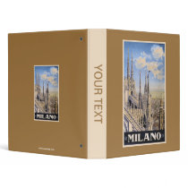 Vintage Litho Travel ad Milan Italy 3 Ring Binder