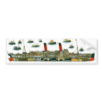 Vintage Lithograph British Ocean Liner RMS Caronia bumper stickers