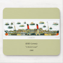 Vintage Lithograph British Ocean Liner RMS Caronia mousepads by ZephyrusBooks Vintage Lithograph British Ocean Liner RMS Caronia mousepads