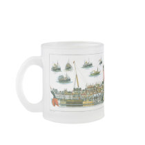 Vintage Lithograph British Ocean Liner RMS Caronia mugs