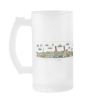 Vintage Lithograph British Ocean Liner RMS Caronia mugs