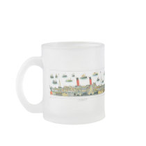 Vintage Lithograph British Ocean Liner RMS Caronia mugs