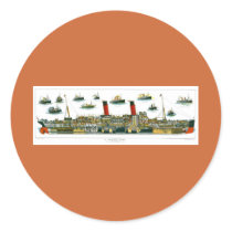 Vintage Lithograph British Ocean Liner RMS Caronia stickers