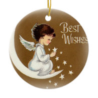 Vintage Little Angel with Stars Ornament
