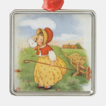 Vintage Little Bo Peep Mother Goose Nursery Rhyme Christmas Tree Ornaments