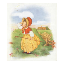 Vintage Little Bo Peep Mother Goose Nursery Rhyme Poster