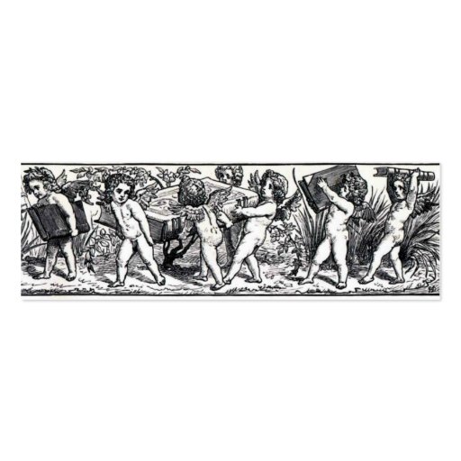 Vintage Little Book Carrying Cherubs Bookmark Business Card (front side)