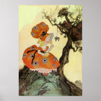 Vintage Little Miss Muffet w Spider Nursery Rhyme Posters