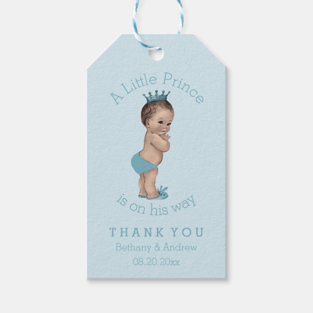 Vintage Little Prince Baby Shower Personalized Pack Of Gift Tags-0