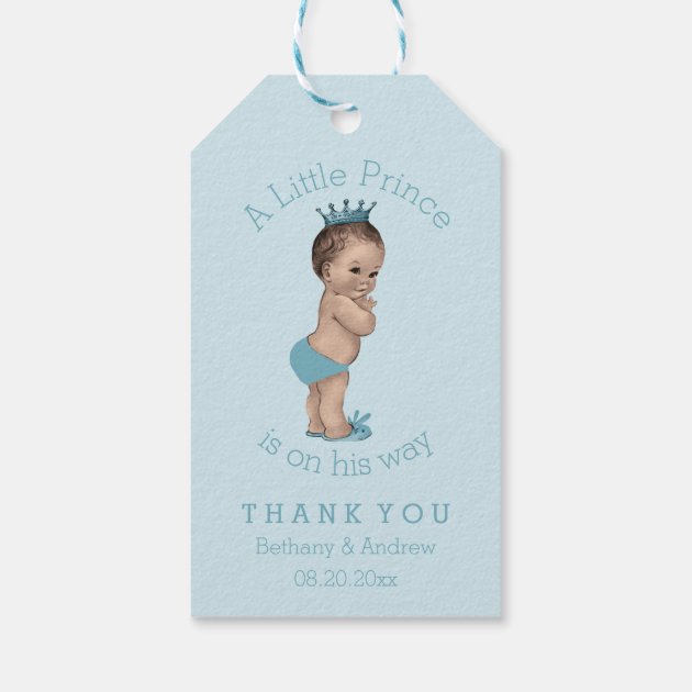 Vintage Little Prince Baby Shower Personalized Pack Of Gift Tags-1