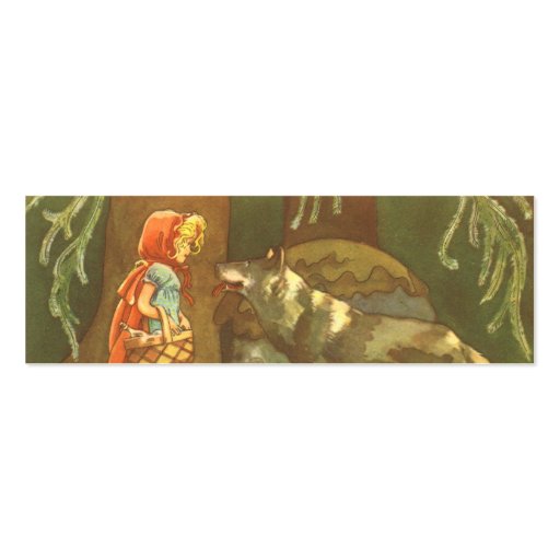 Vintage Little Red Riding Hood Mommy Card Business Card Template (back side)