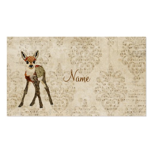 Vintage Little Rose Fawn Business Card (back side)