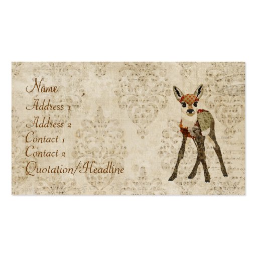 Vintage Little Rose Fawn Business Card
