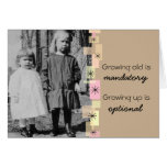 Vintage Little Sisters Growing Old Birthday Card