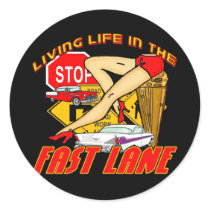 Vintage Living Life In The Fast Lane Sticker
