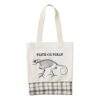 Vintage lizard skeleton Halloween bag