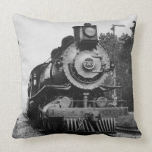 Vintage Locomotive Steam Engine 7373 Railroad Pillow