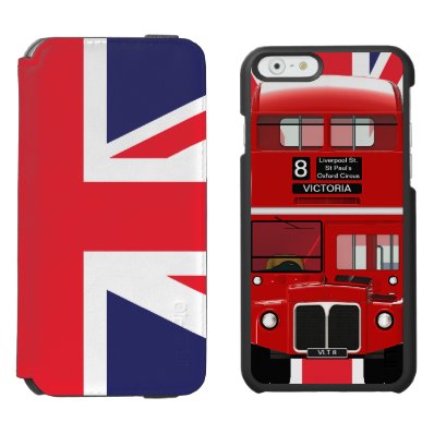 Vintage London Bus and Union Jack iPhone 6/6S Wallet Case