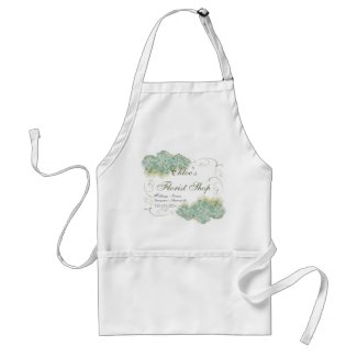 Vintage Look Aqua Hydrangea - Business Aprons apron