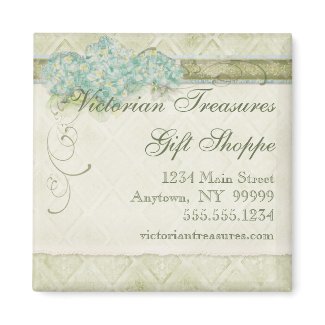 Vintage Look Aqua Hydrangea - Business Cards magnet
