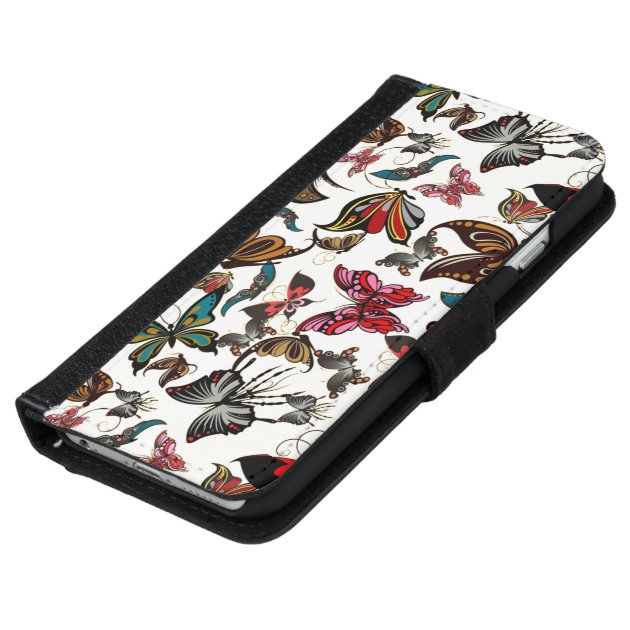 Vintage Look Butterflies iPhone 6 Wallet Case-5