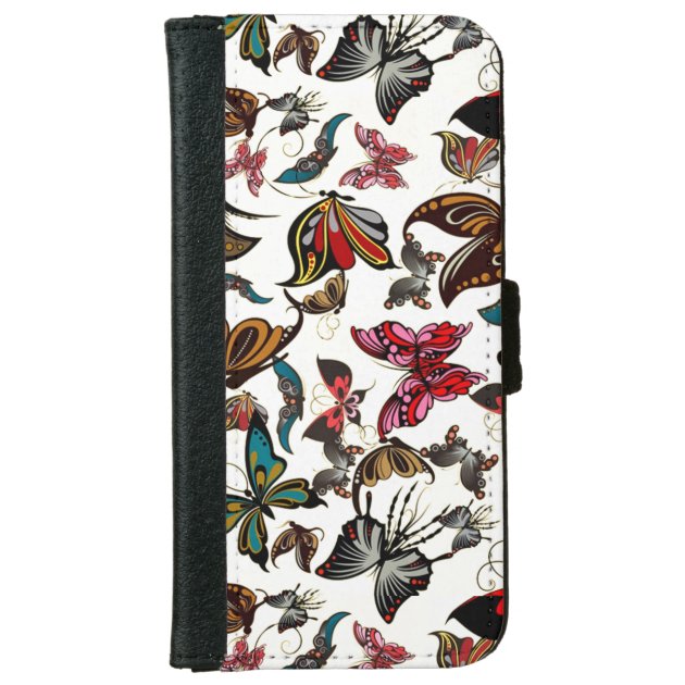 Vintage Look Butterflies iPhone 6 Wallet Case-2